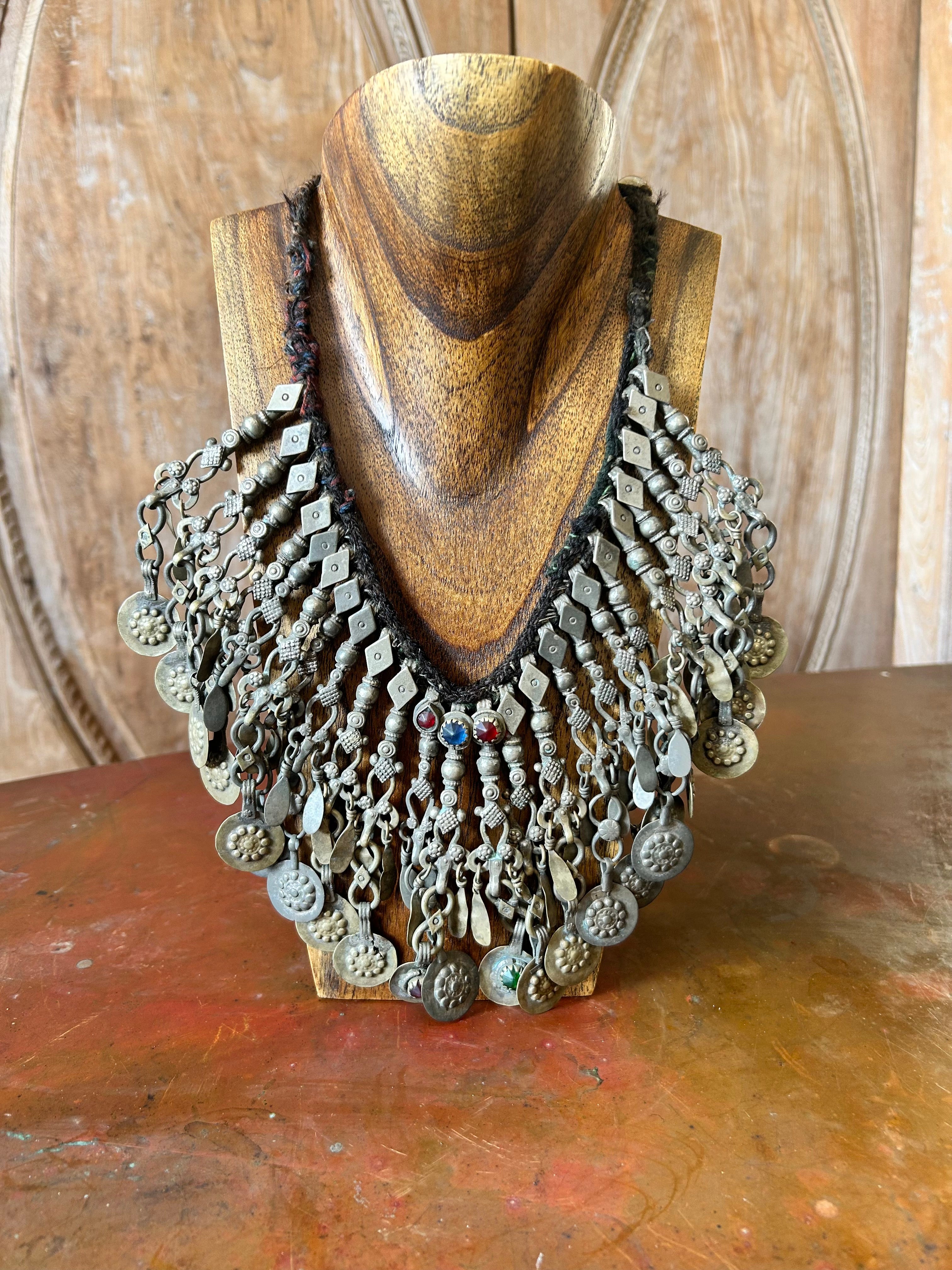 Afghani Antique Tribal Coin Silver Necklace