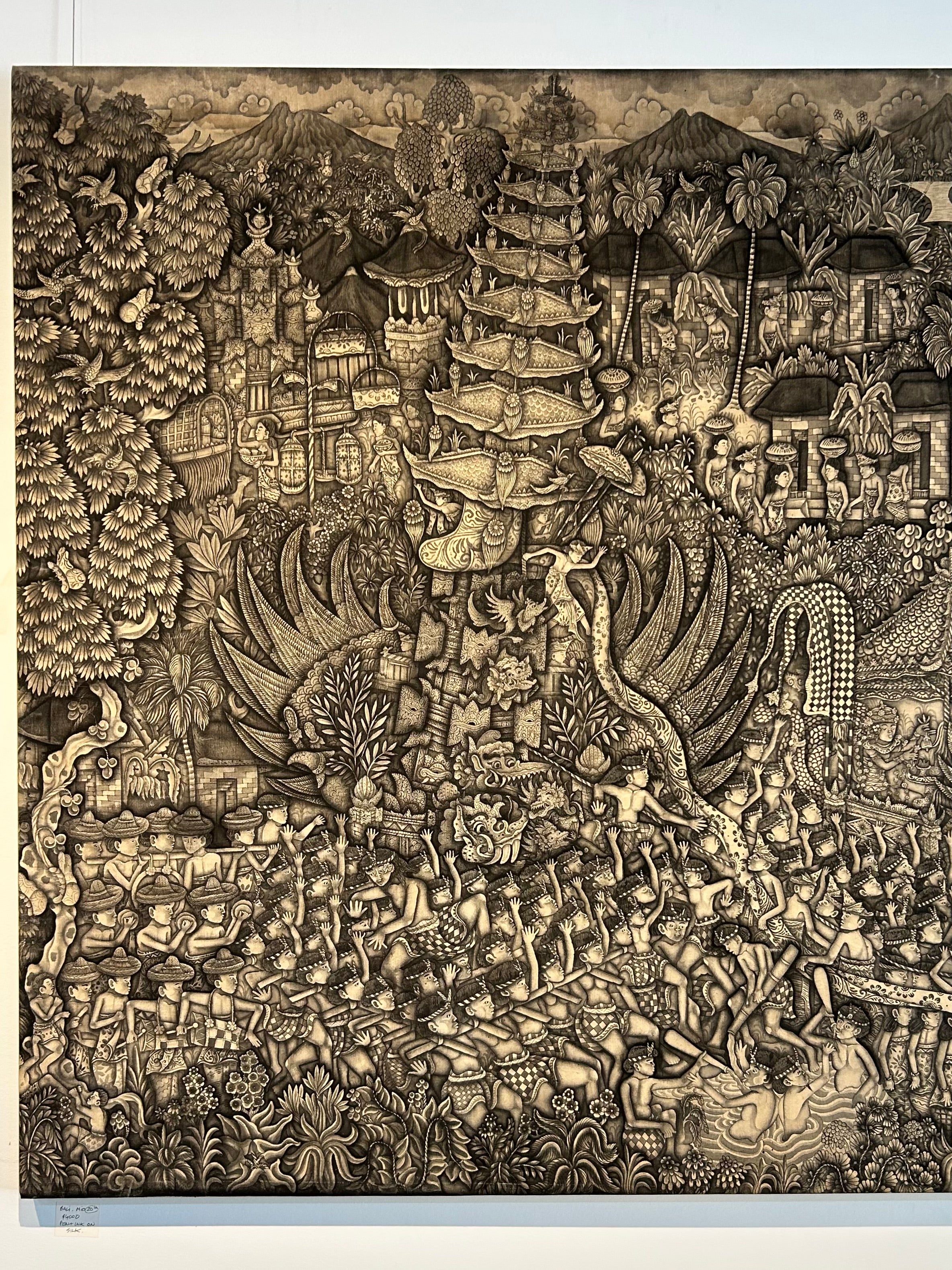 Large Mid 20th Century Traditional Balinese Painting