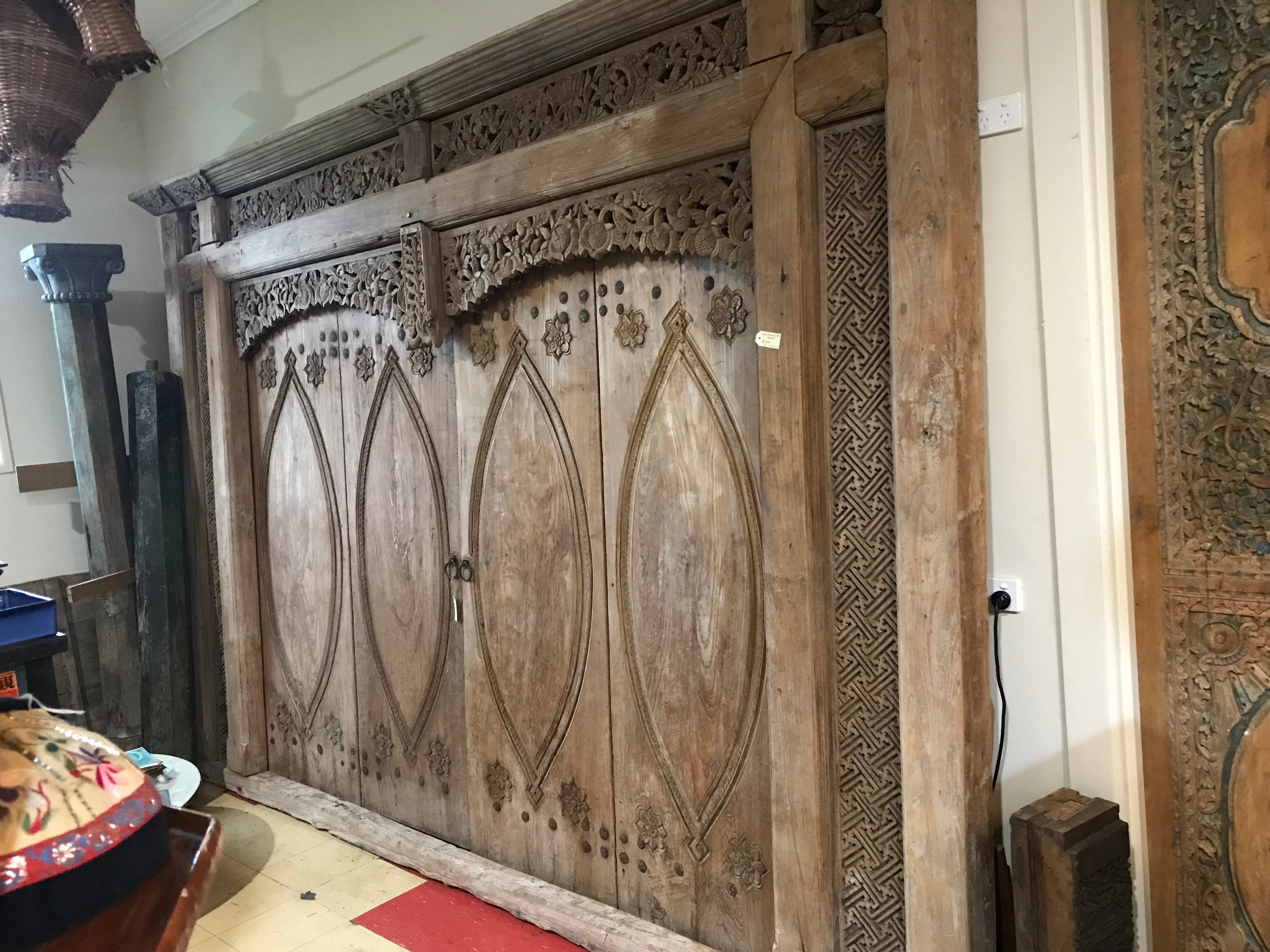 Antique Central Java Teak Shop Front