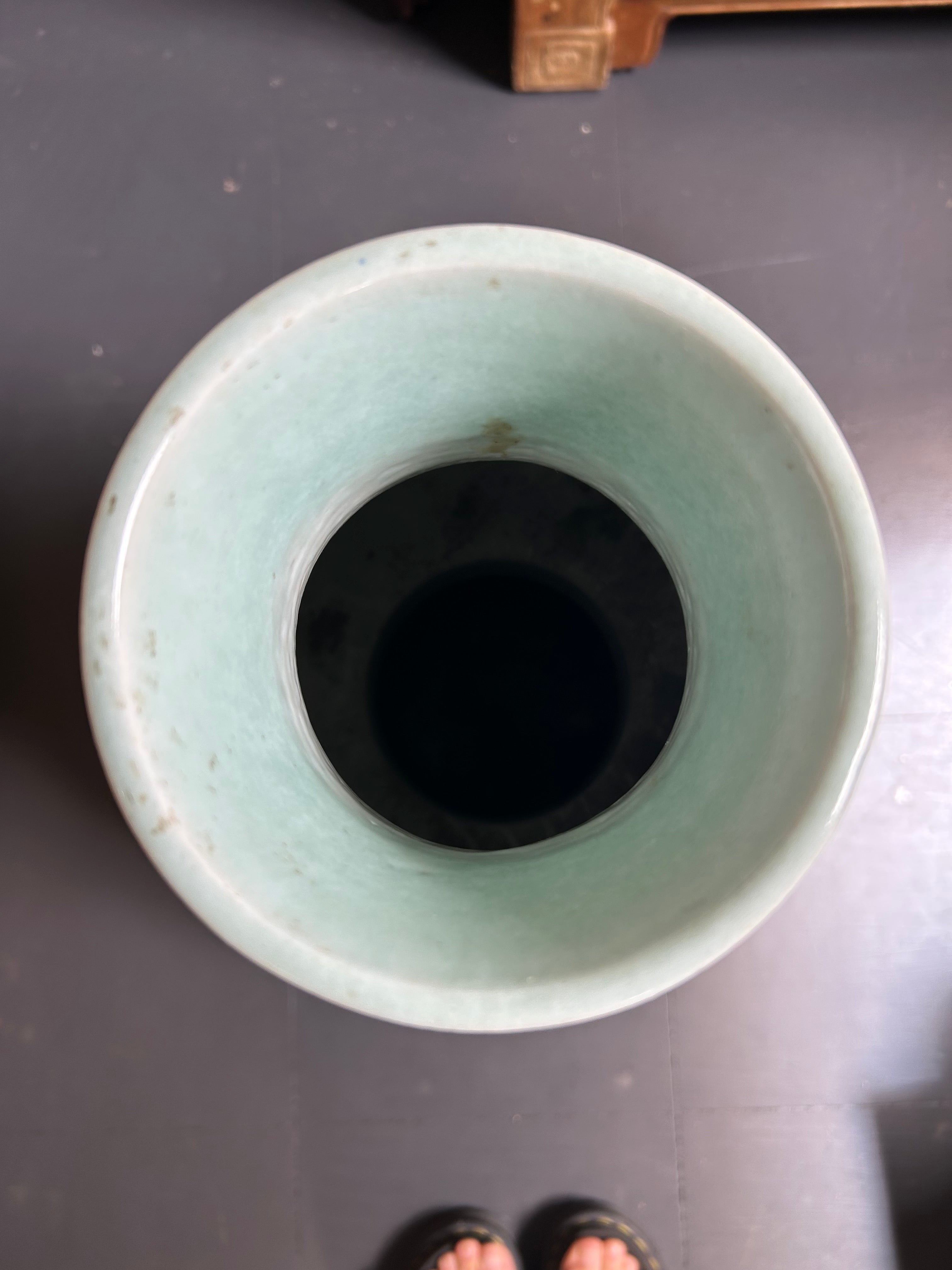 Large Chinese Celadon Double Gourd Ceramic Vase