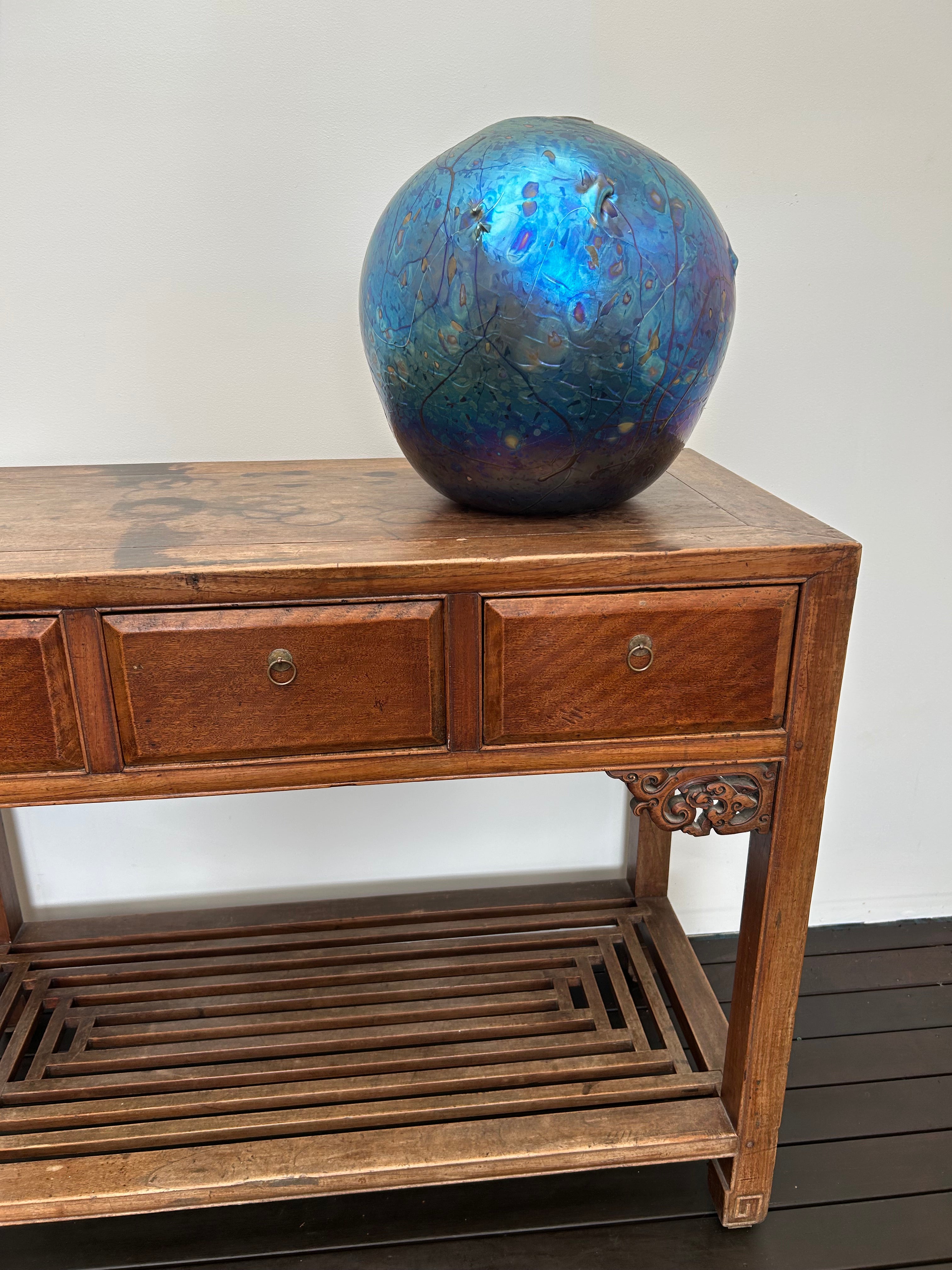 Large Colin Heaney Iridised Sphere Vase