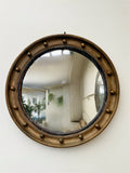 English Late Victorian Giltwood Convex Mirror
