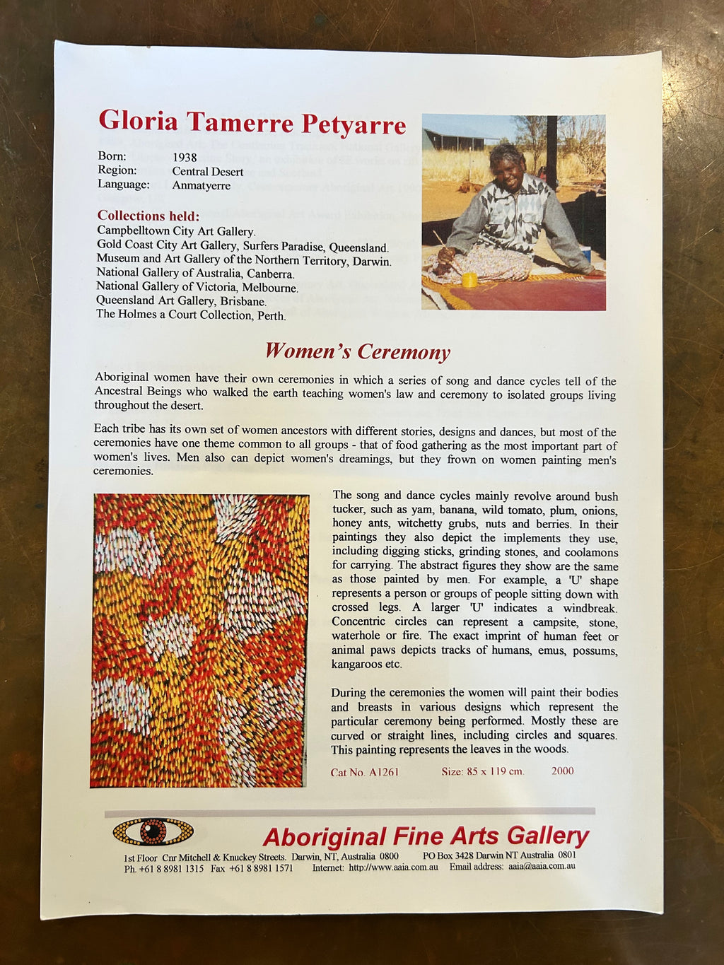 'Leaves in the woods' Gloria Tamerre Petyarre Original Painting