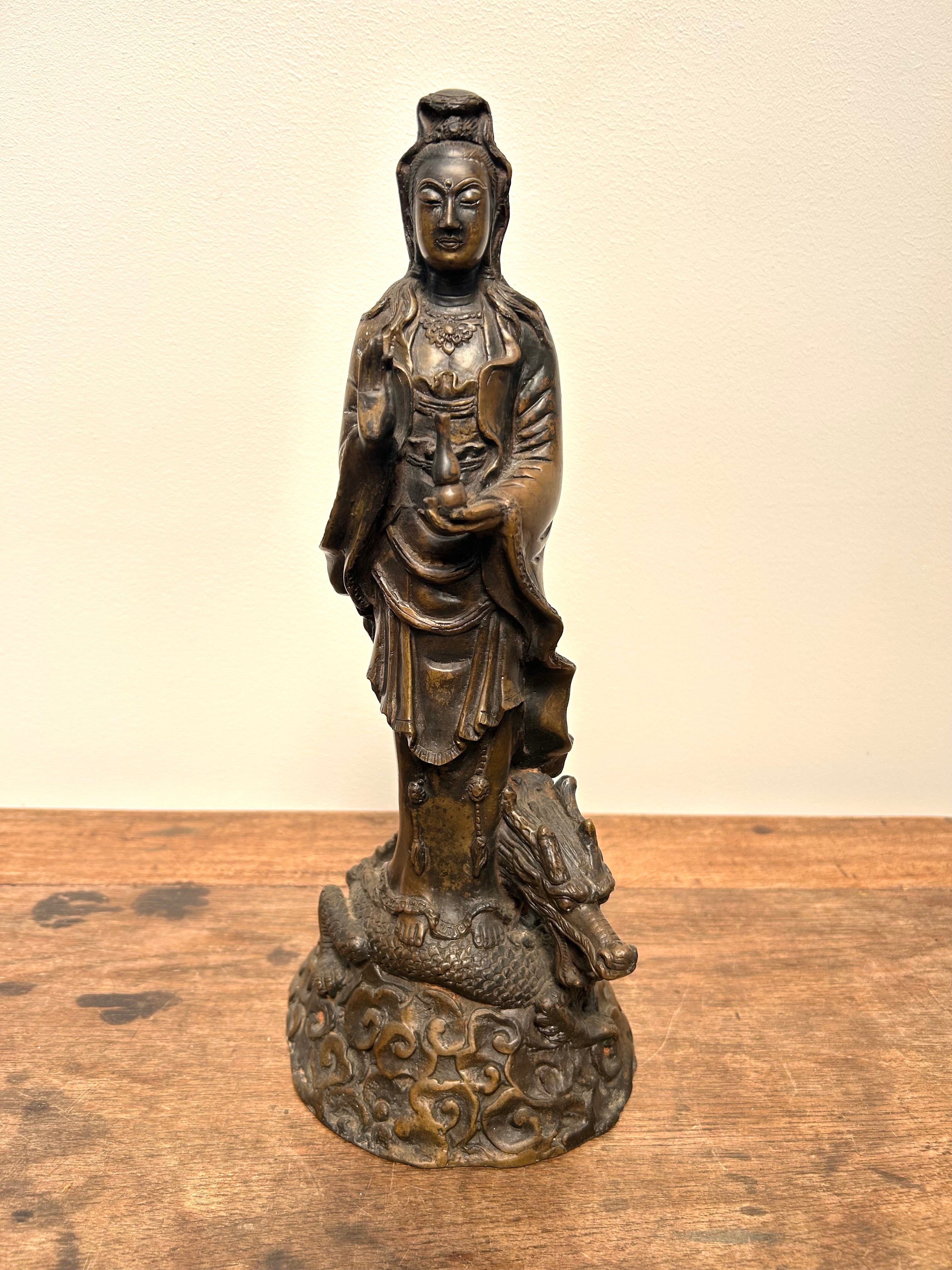 Antique Japanese Guanyin bronze