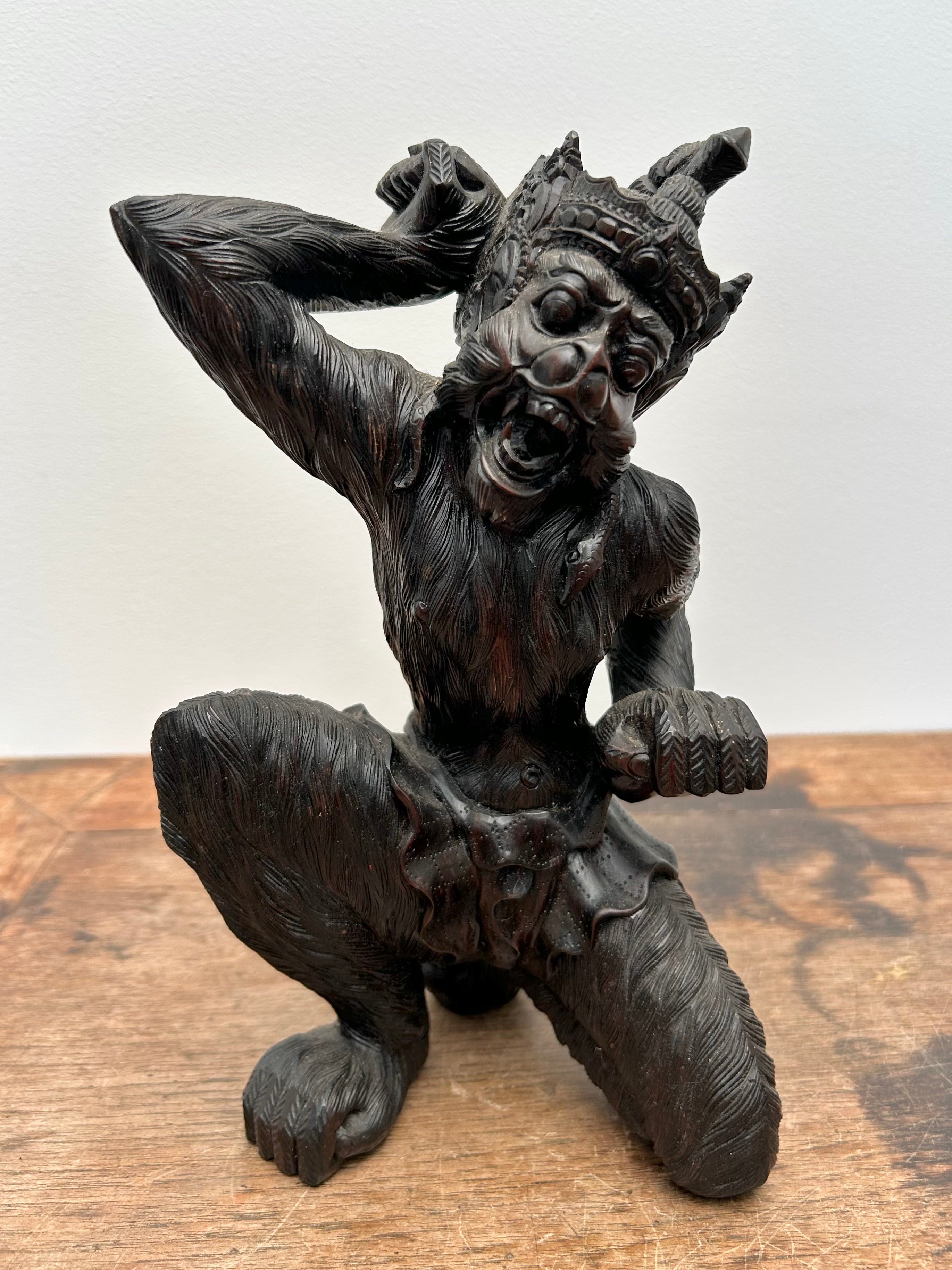 Hand Carved Hanuman Statue Bali Small