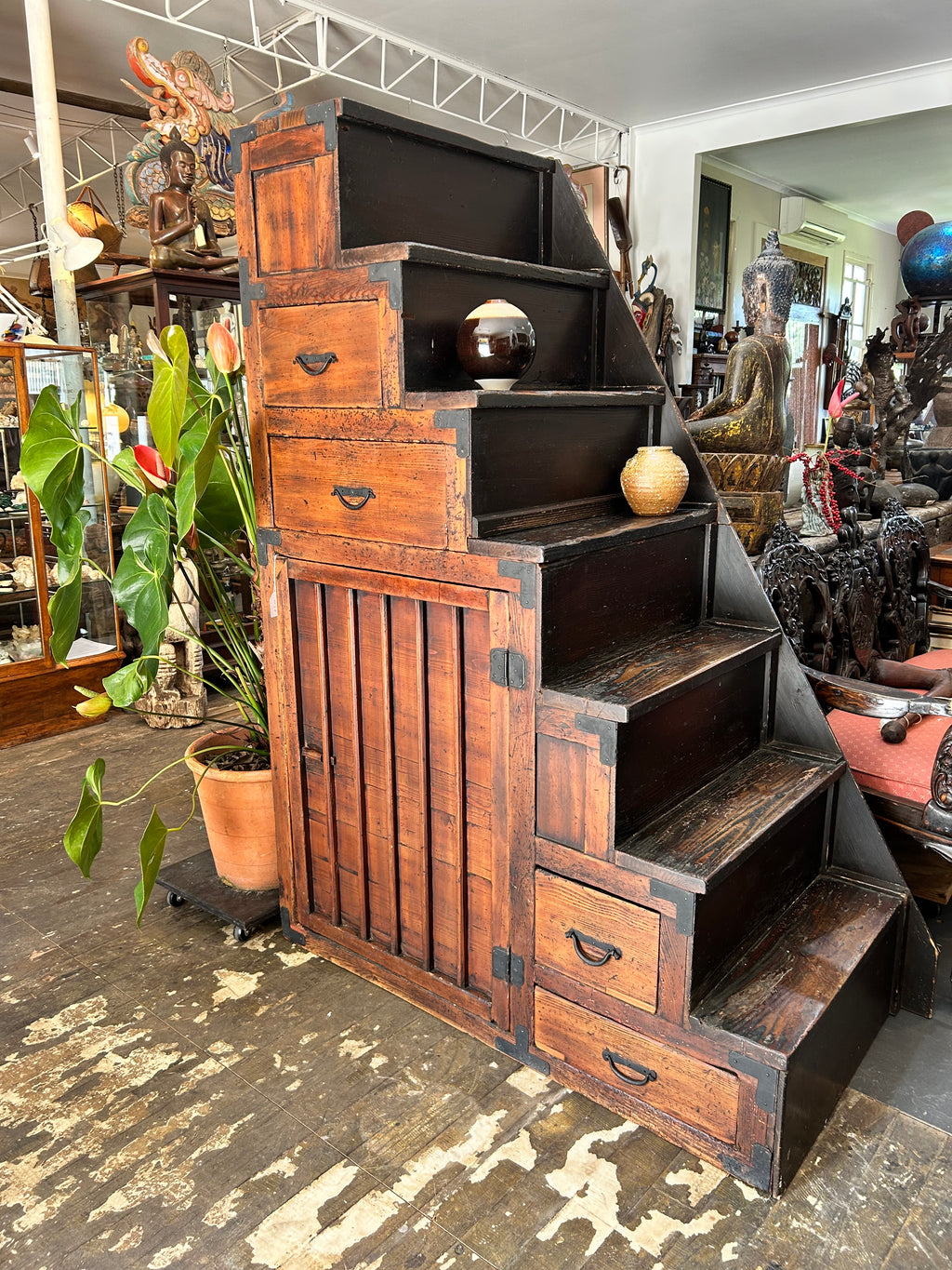 Japanese Antique Kaidan Tansu 01