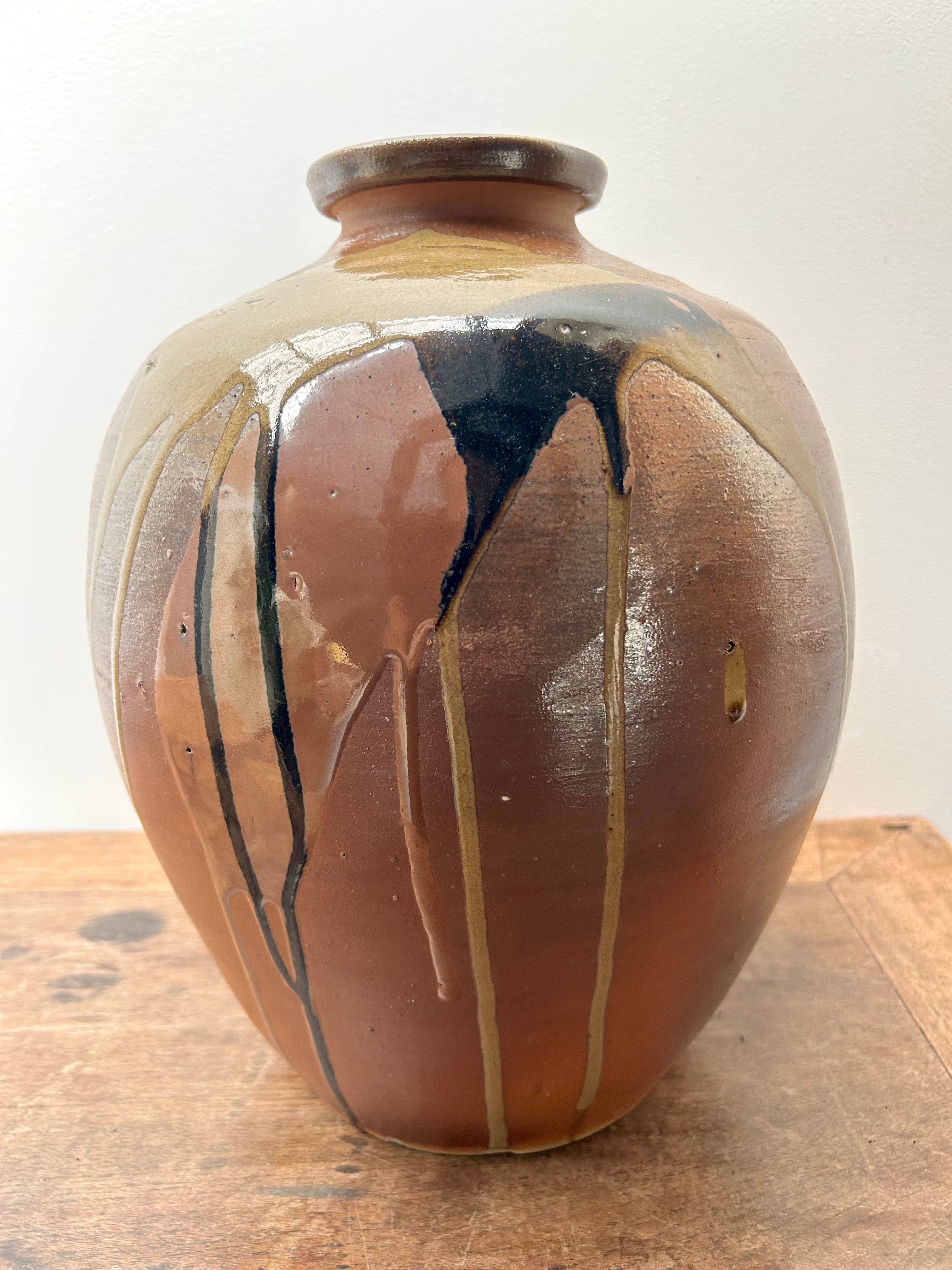 Japanese Mashiko Yaki Vintage Ceramic Pot