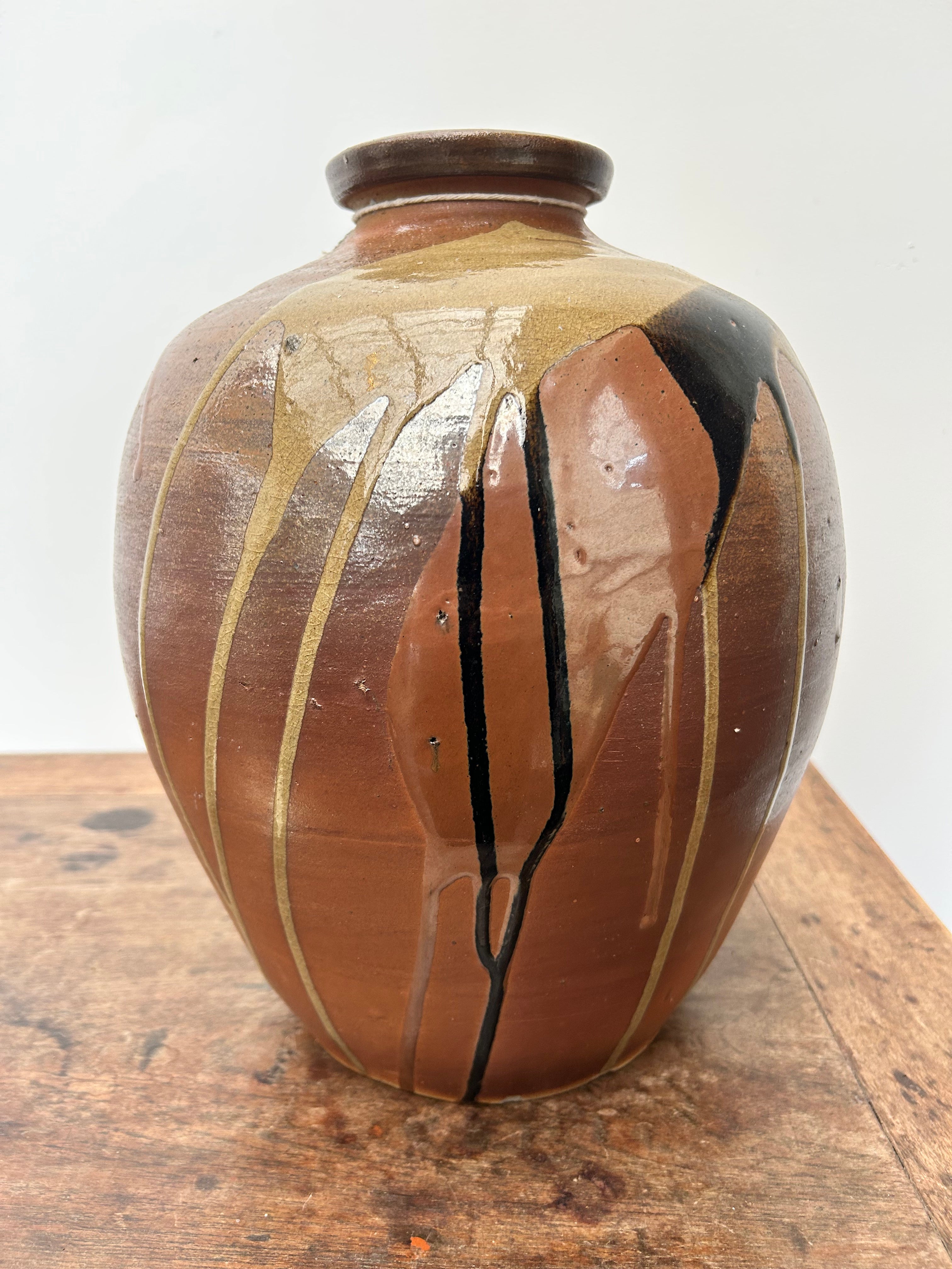 Japanese Mashiko Yaki Vintage Ceramic Pot