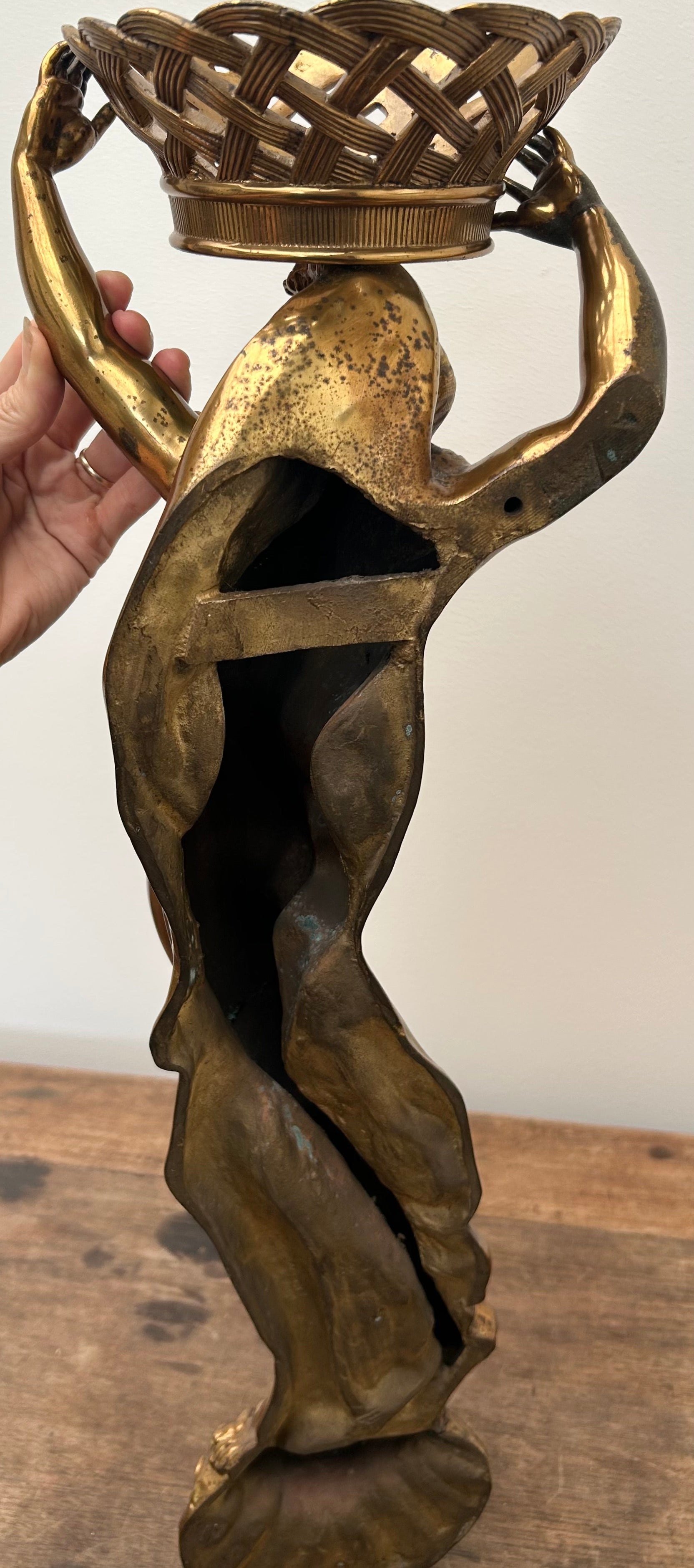 Pair antique Empire style Gilt bronze Female maiden wall sonces