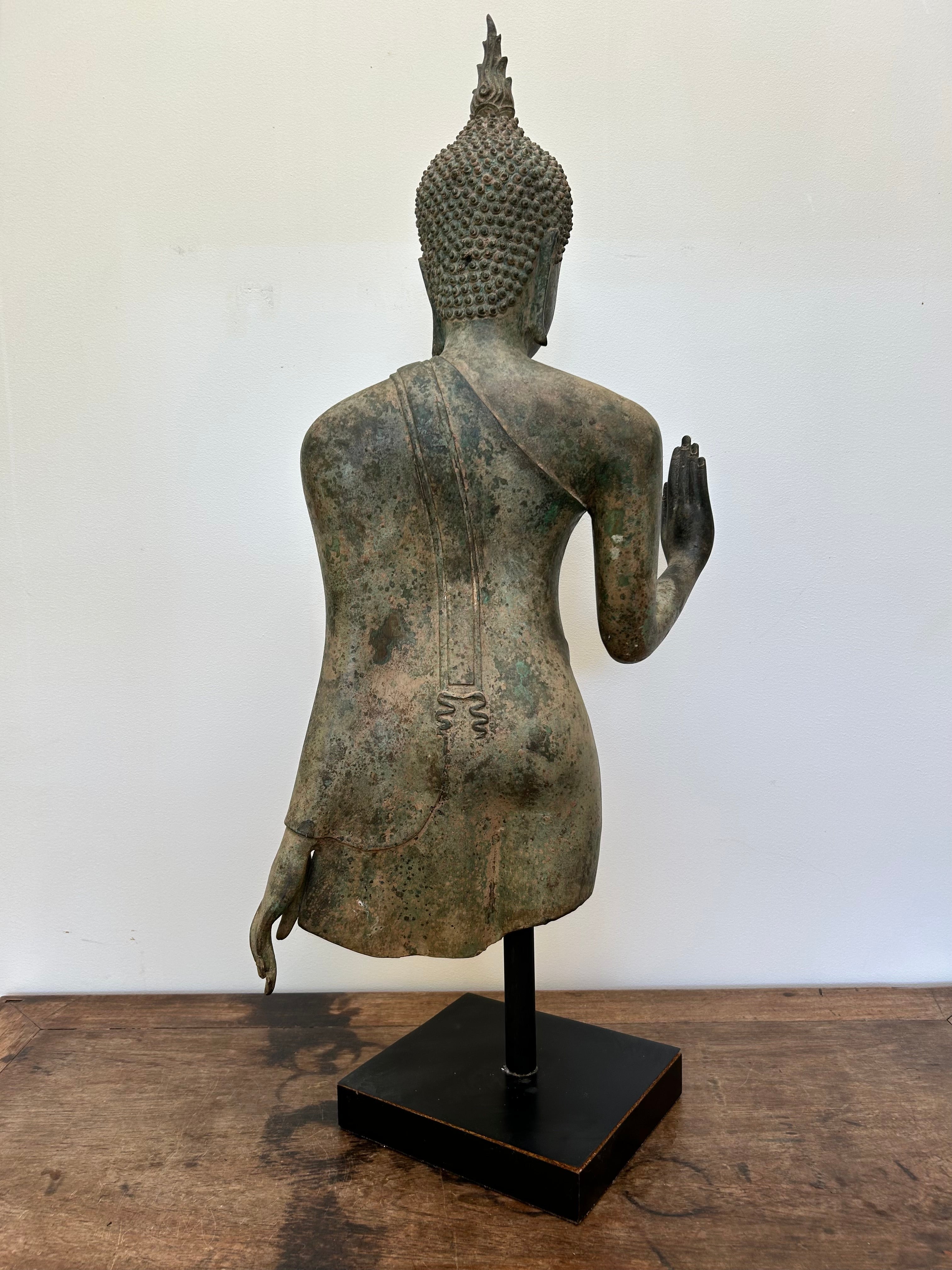 Thai Bronze Standing Buddha Statue