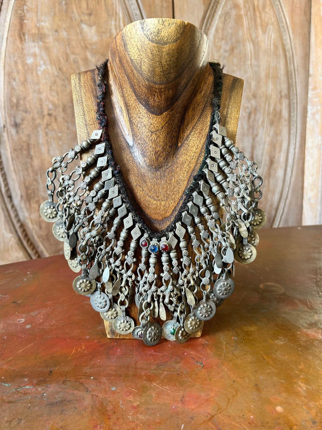 Afghani Antique Tribal Coin Silver Necklace