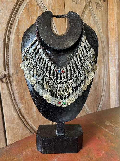 Afghani Antique Tribal Coin Silver Necklace