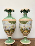 Pair of Large Antique Continental Majolica Vases SOLD