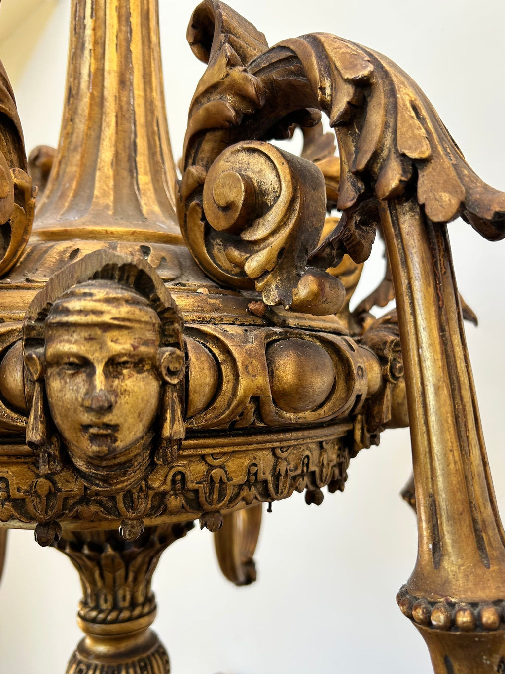Antique French Gilt Wood Chandelier