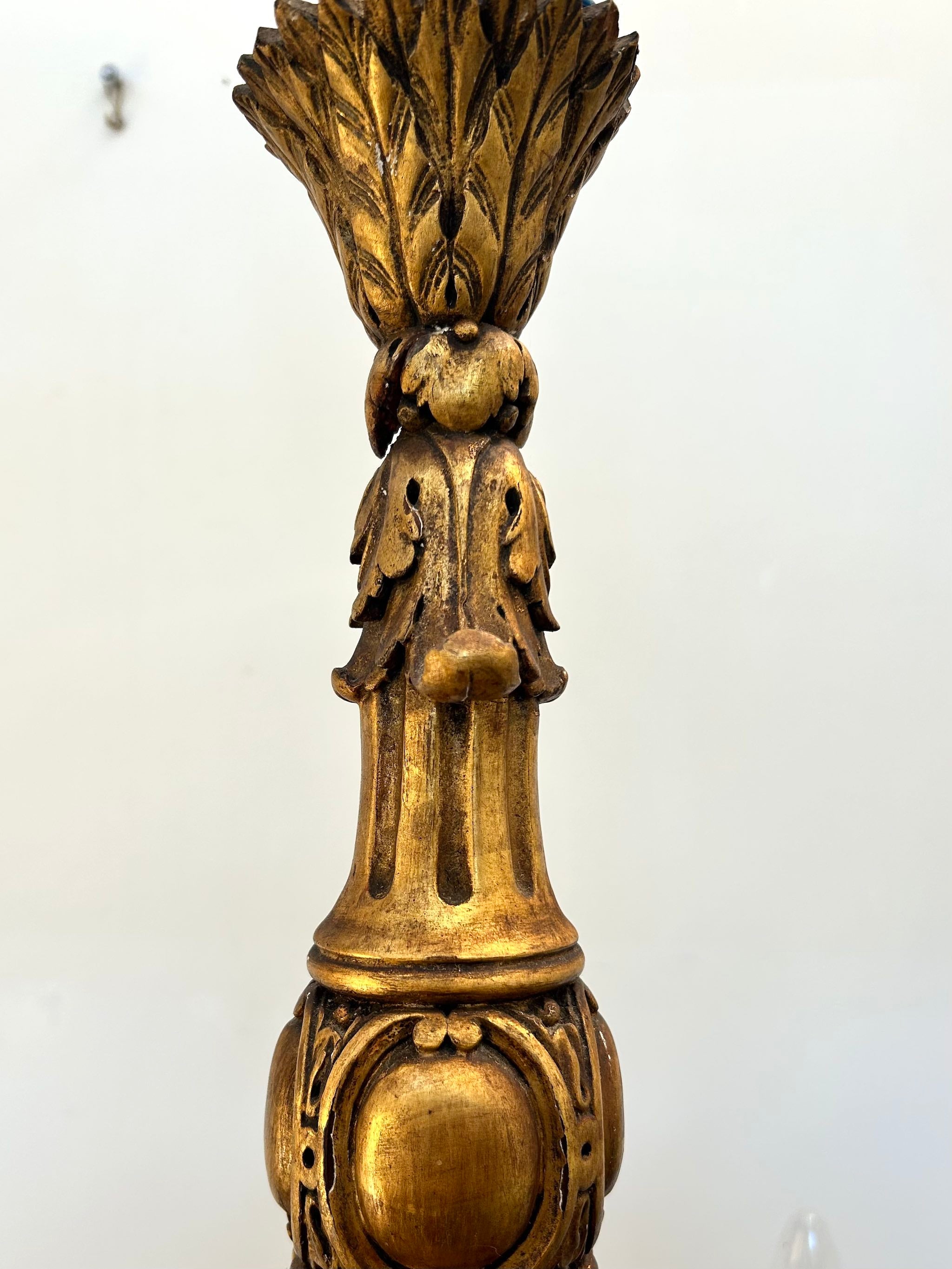 Antique French Gilt Wood Chandelier