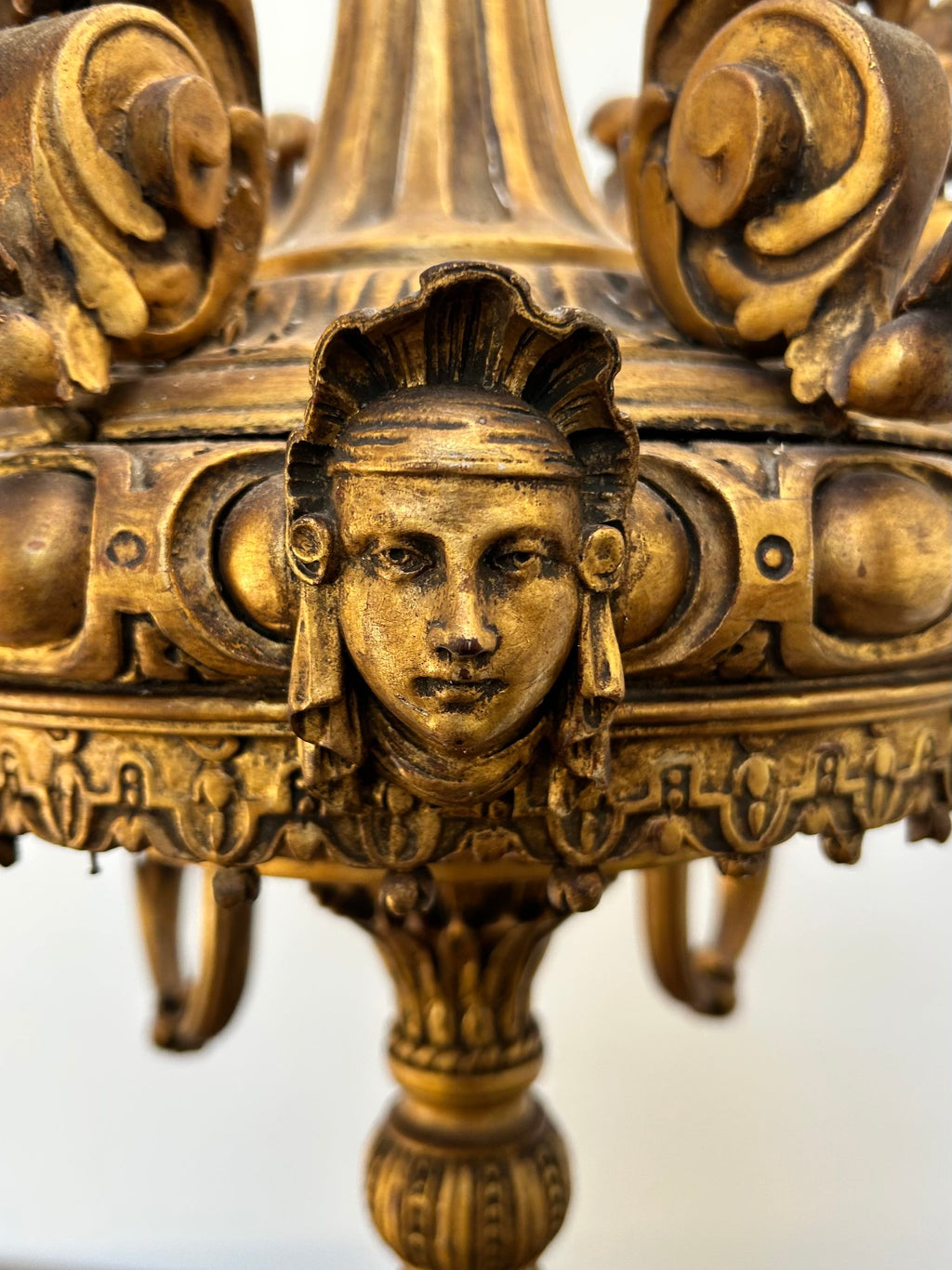 Antique French Gilt Wood Chandelier