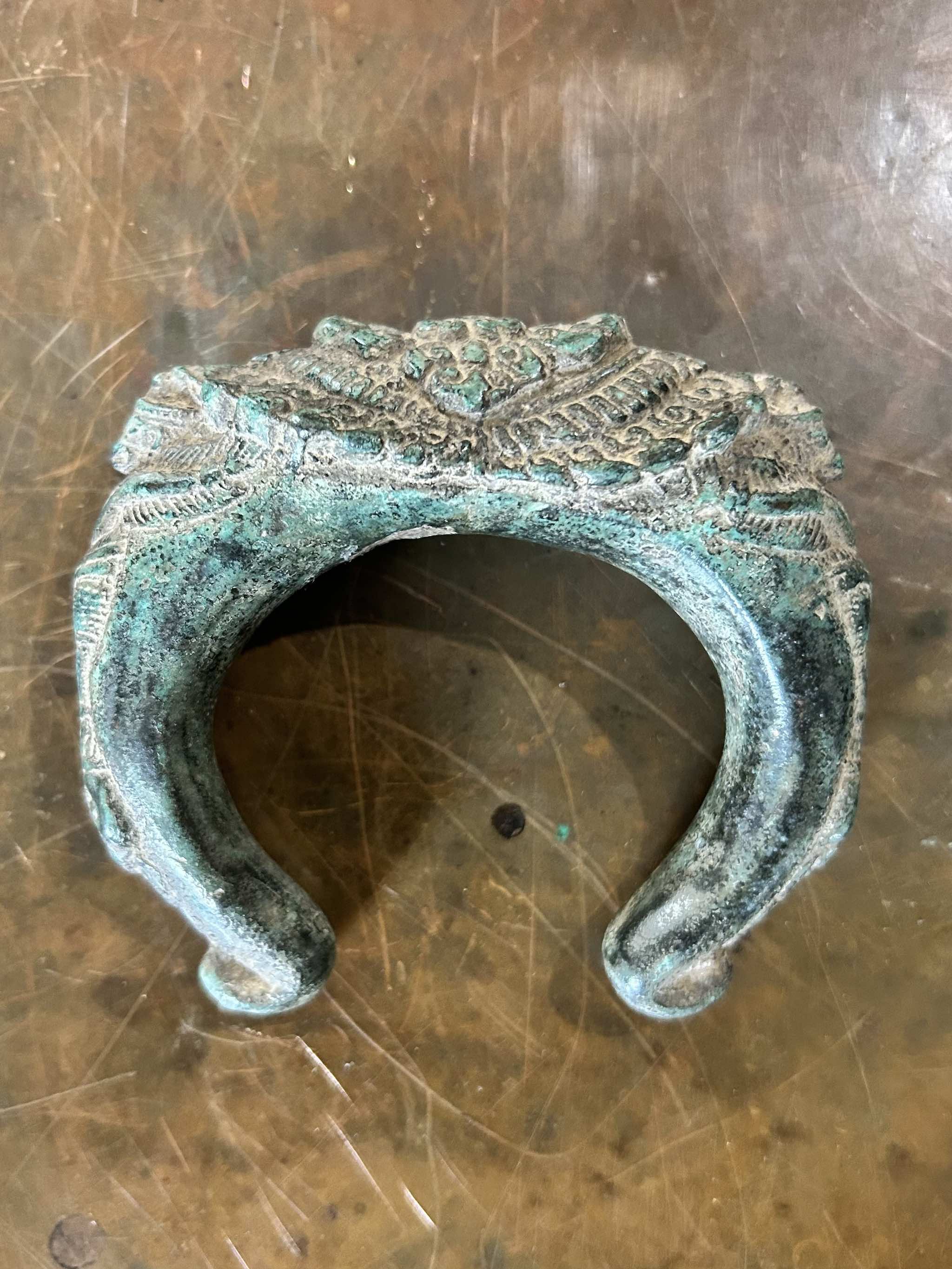 Antique Khmer Bronze Warrior Bracelet small