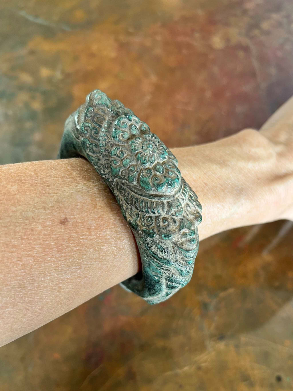 Antique Khmer Bronze Warrior Bracelet small