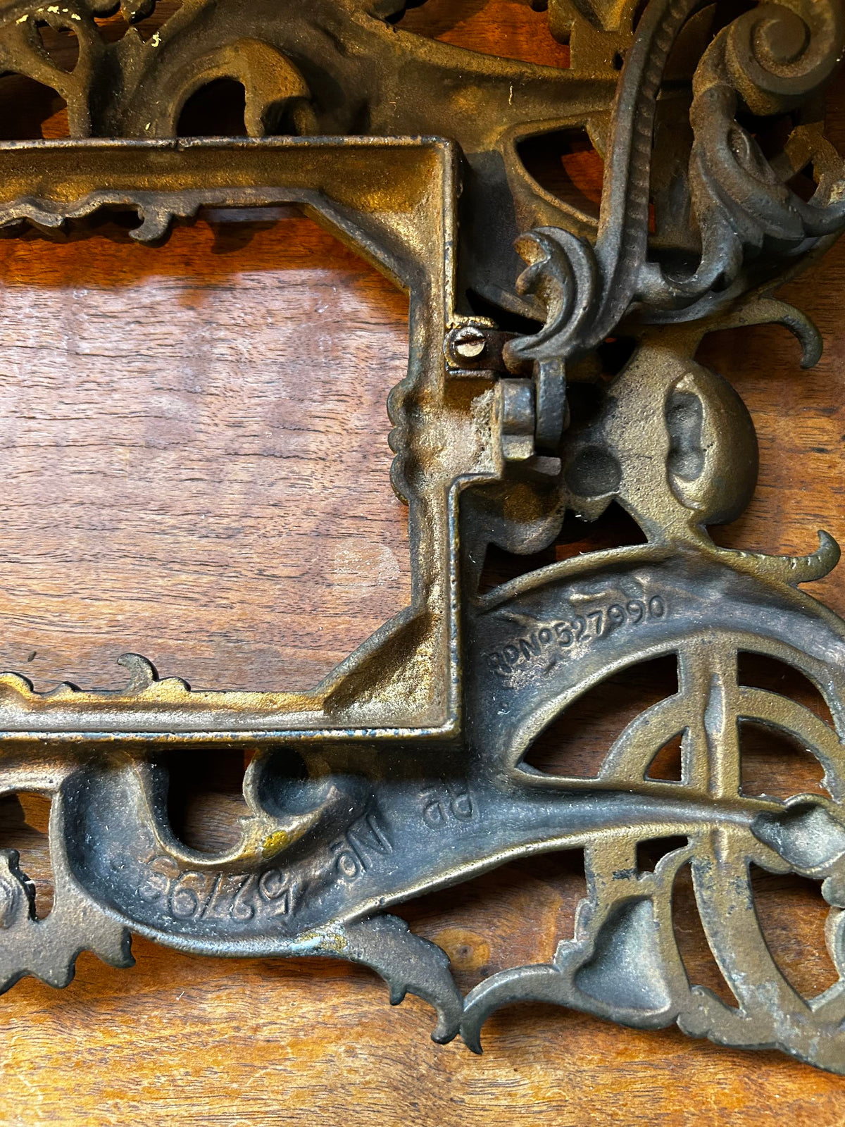 Antique Edwardian Art Nouveau / Rococo Cast Iron Mirror Frame — c. 1908