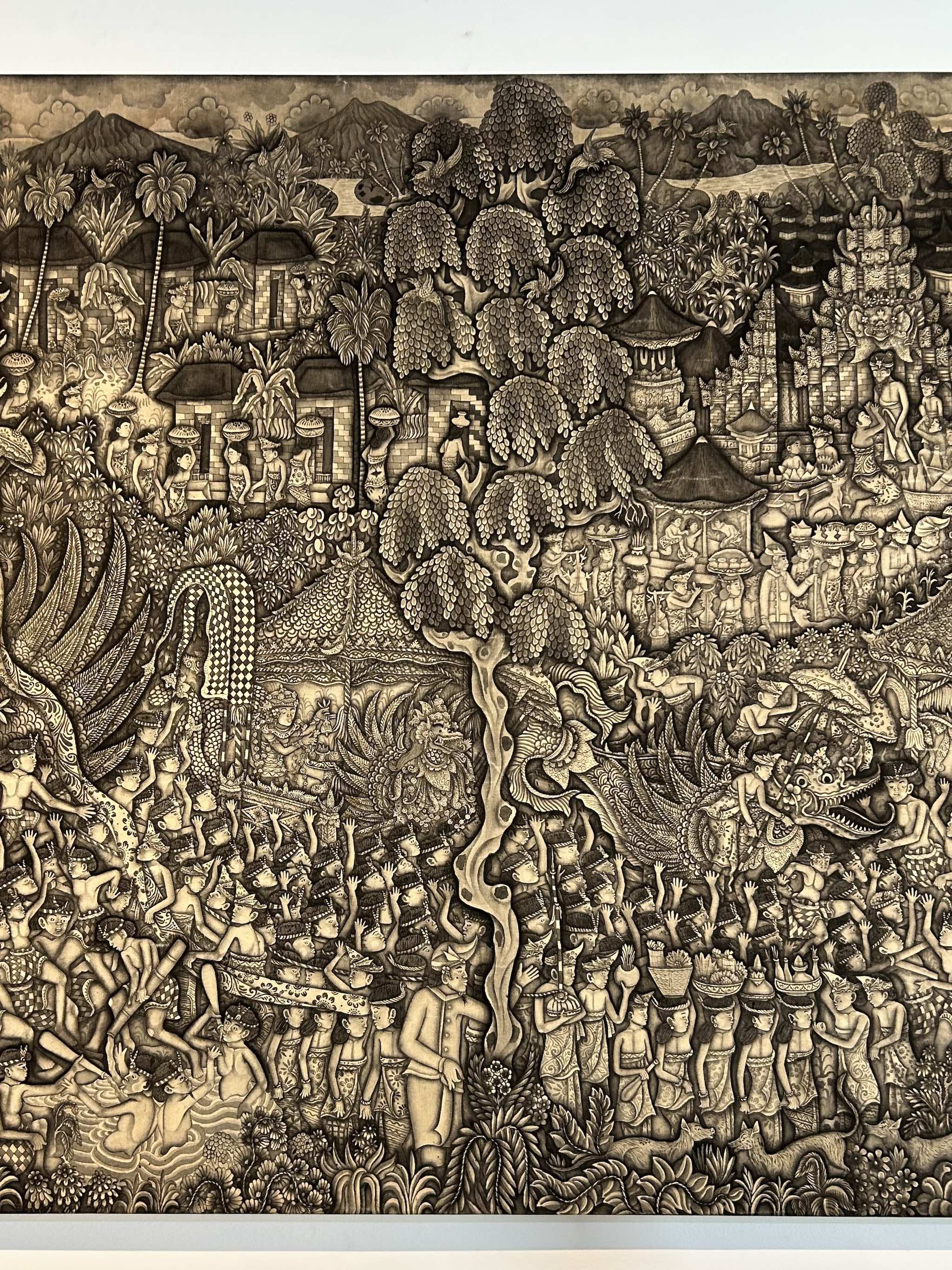 Large Mid 20th Century Traditional Balinese Painting