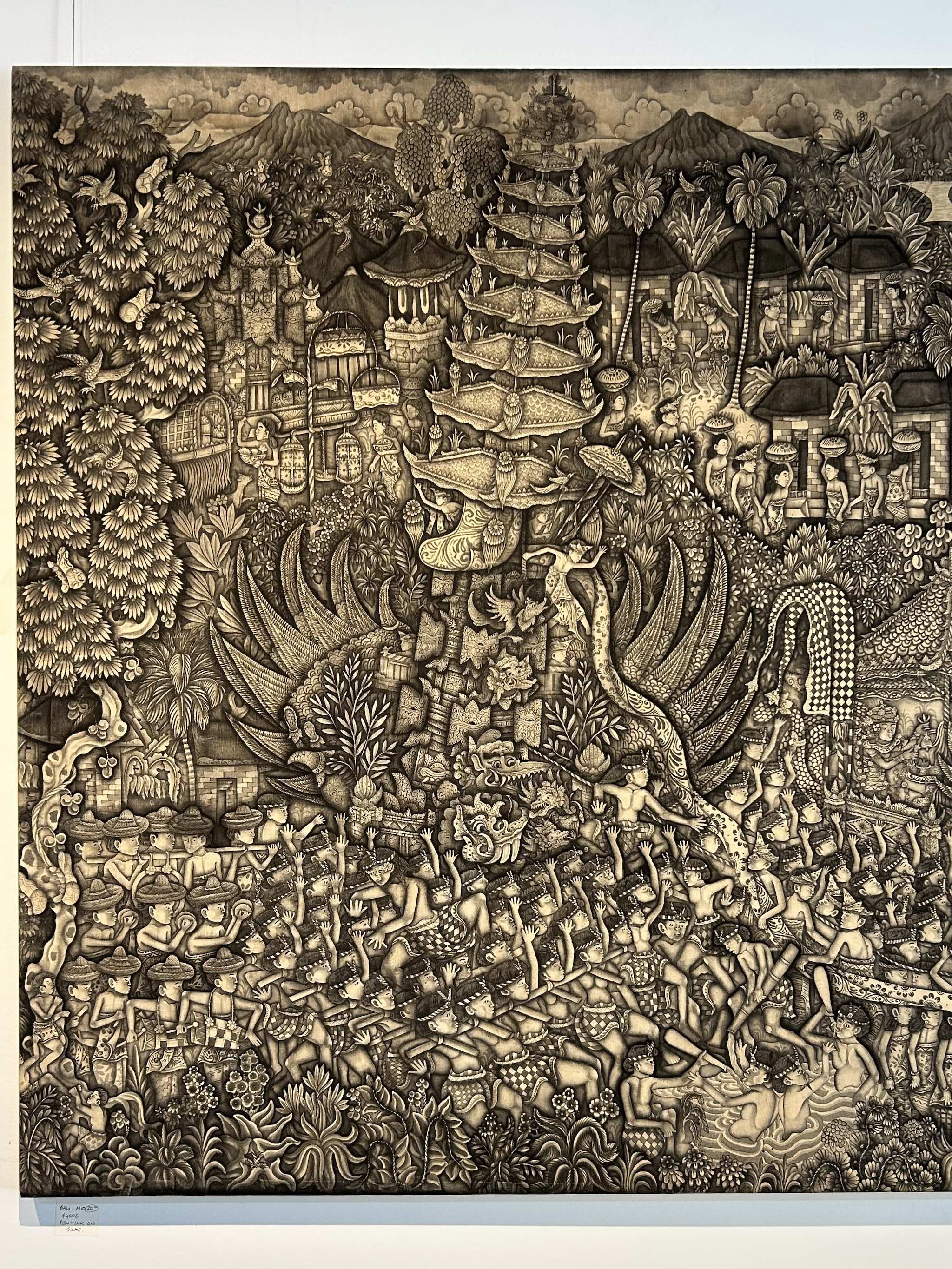 Large Mid 20th Century Traditional Balinese Painting