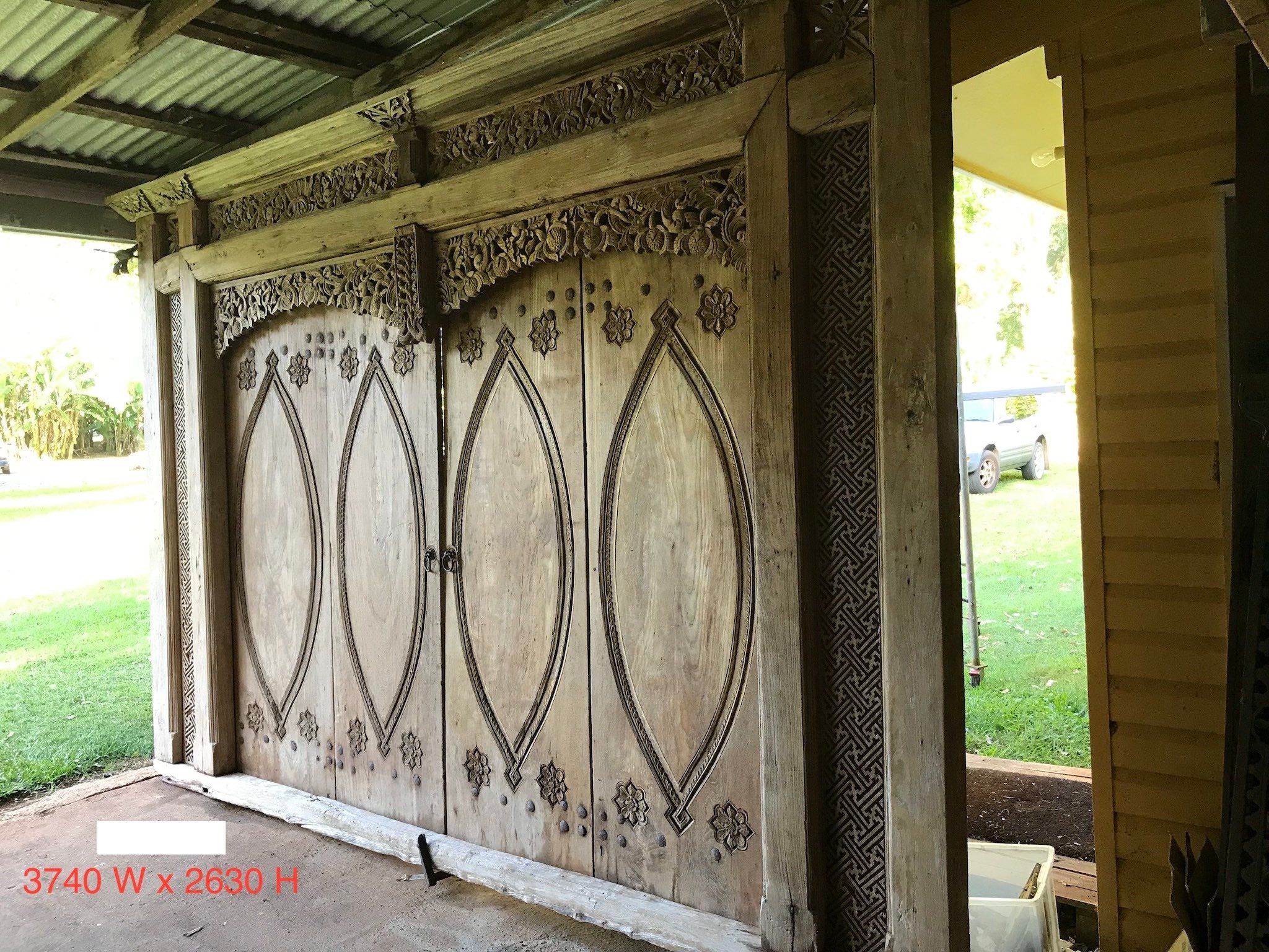Antique Central Java Teak Shop Front