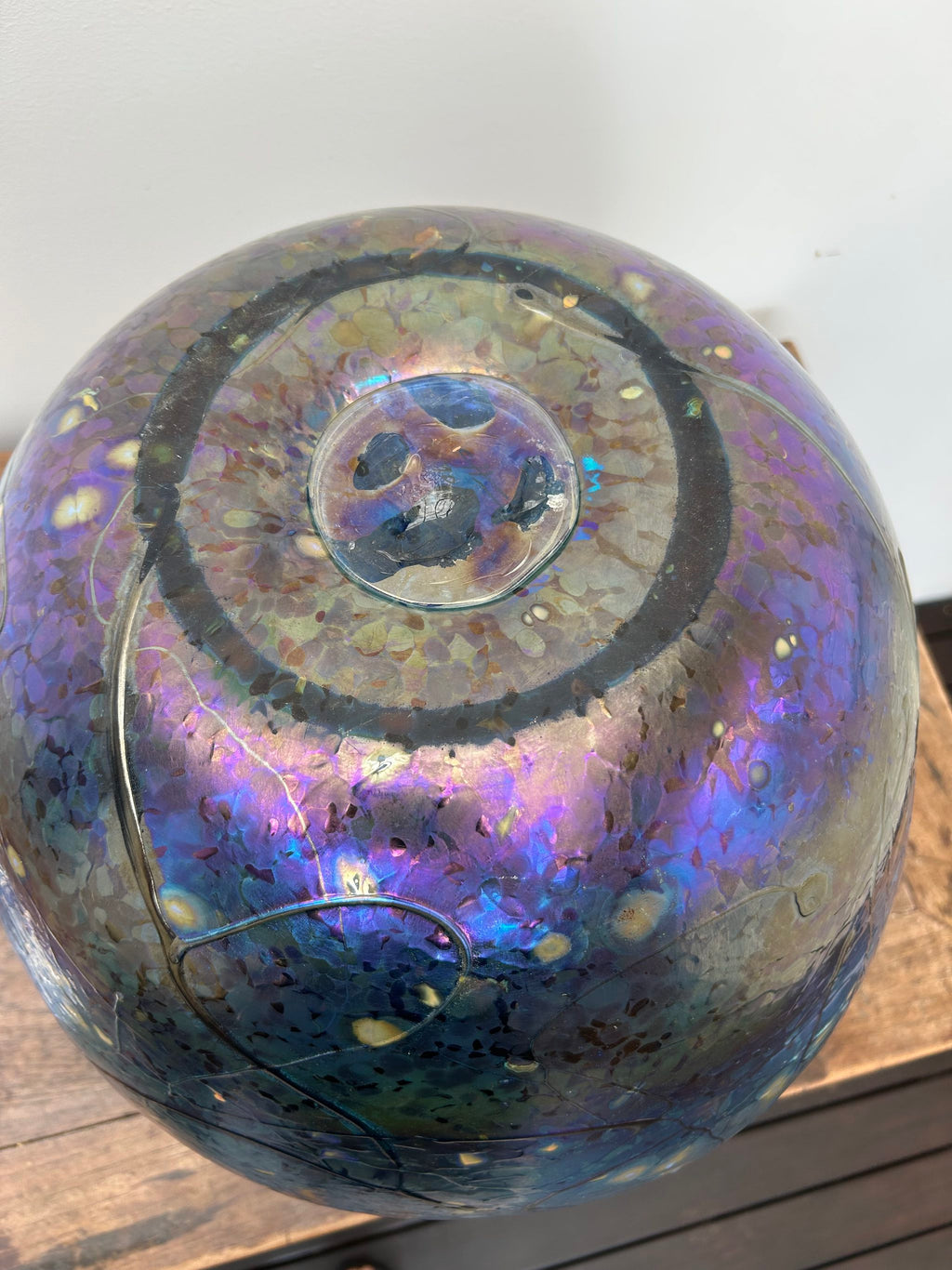 Large Colin Heaney Iridised Sphere Vase