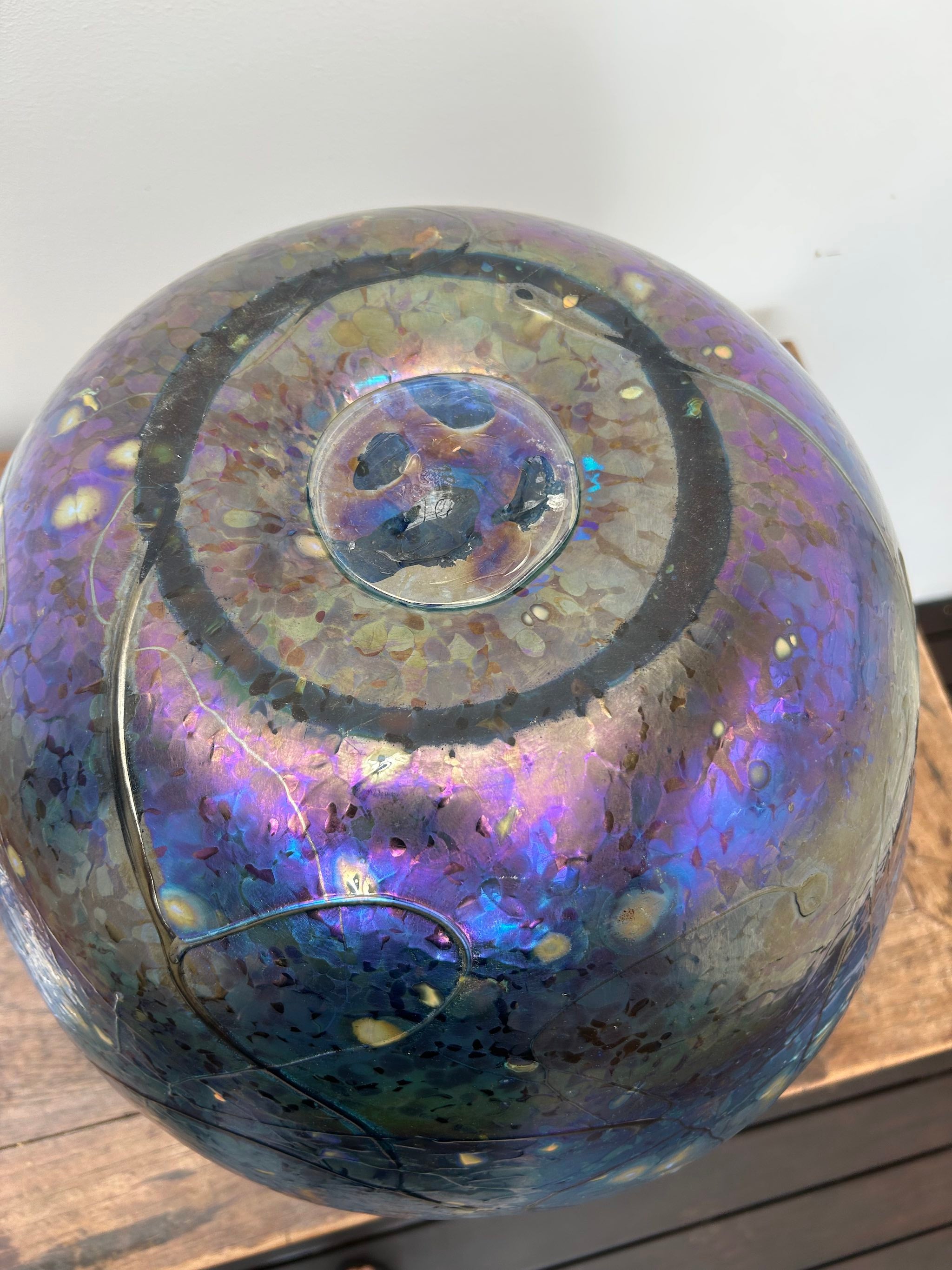 Large Colin Heaney Iridised Sphere Vase