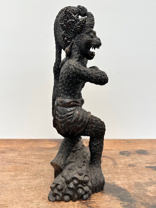 Balinese Hand-Carved Timber Hanuman Sculpture | Vintage | 37cm High