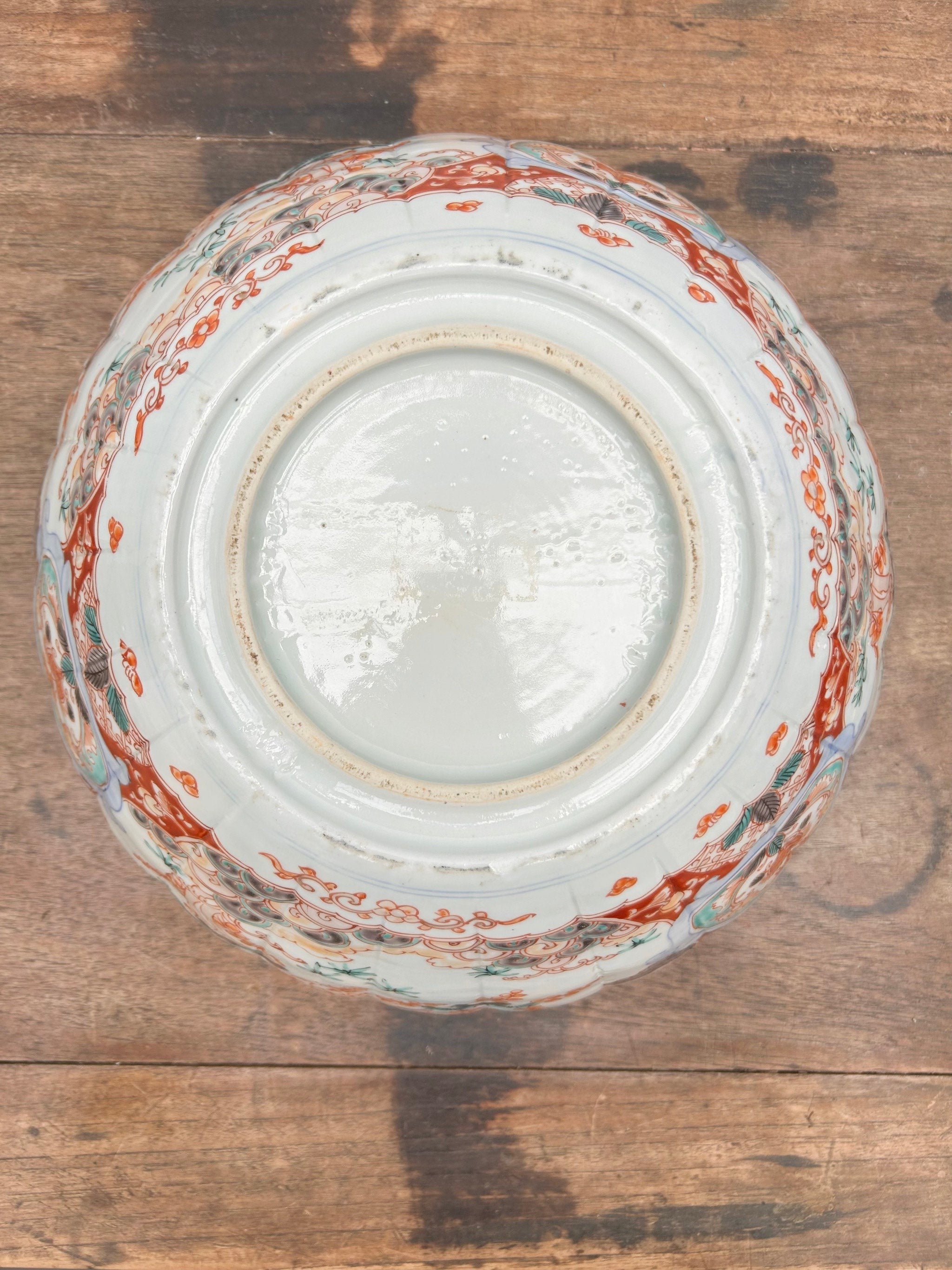 Japanese Antique Imari Porcelain Punch Bowl
