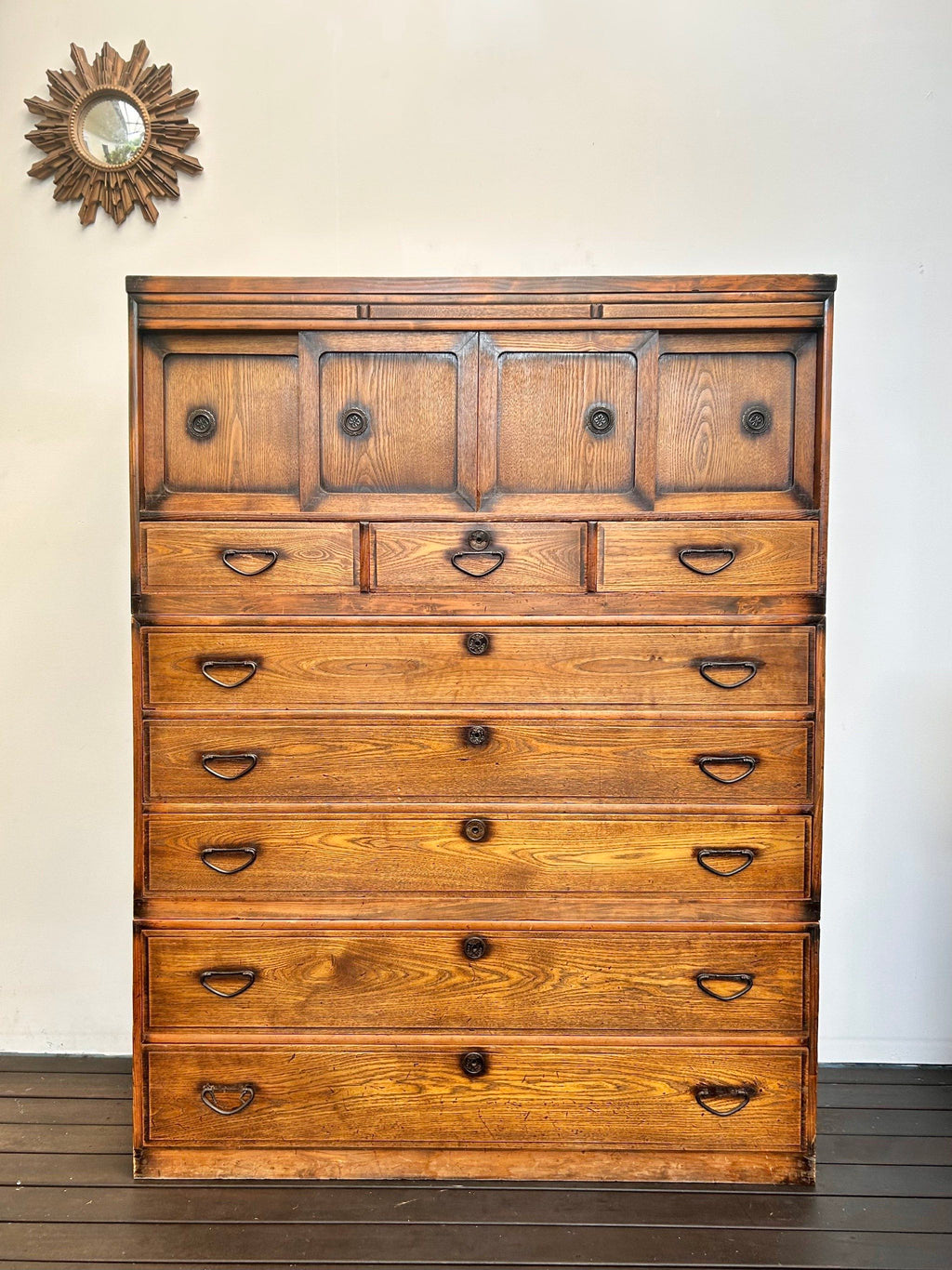 Japanese Mulberry Font Stacked Tansu Chest