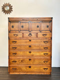 Japanese Mulberry Font Stacked Tansu Chest