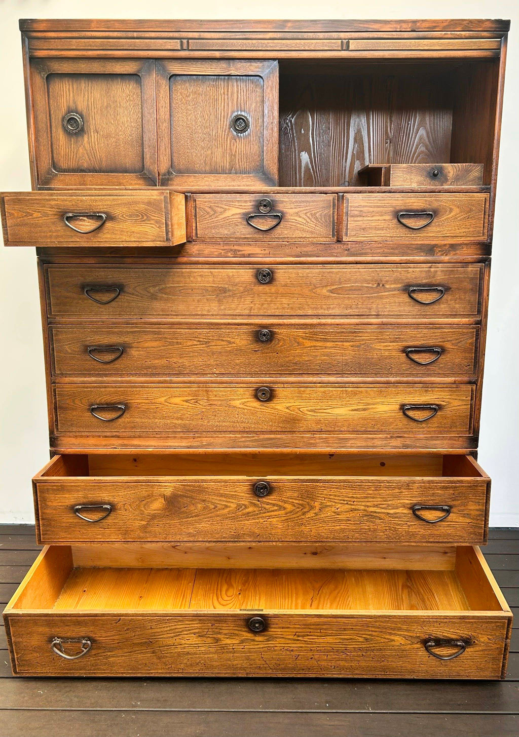 Japanese Mulberry Font Stacked Tansu Chest