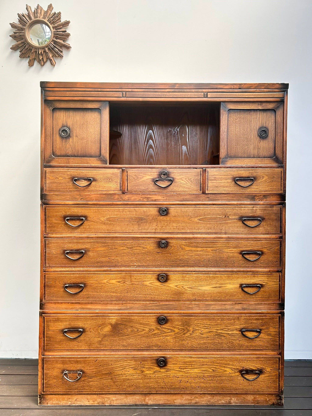 Japanese Mulberry Font Stacked Tansu Chest