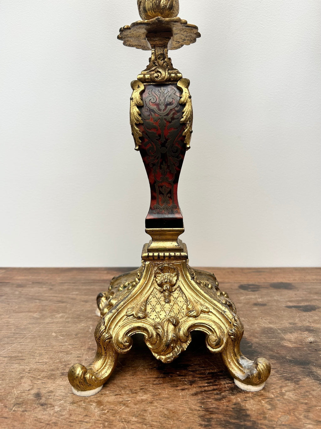 Pair French 19th century Gilt and Boulle Candelabras