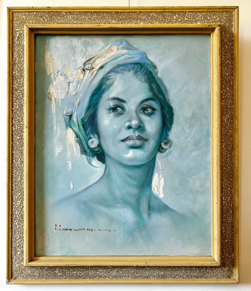 Vintage Indonesian Mid-Century Portrait in style of Tretchikoff