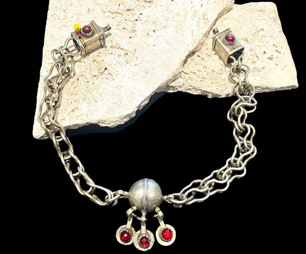 Vintage Moroccan Berber Coin Silver Cloak Chain