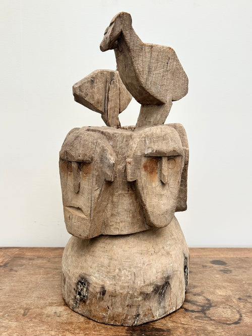 Antique West Timor Carved House Post with Ancestral Figures | c. 1890